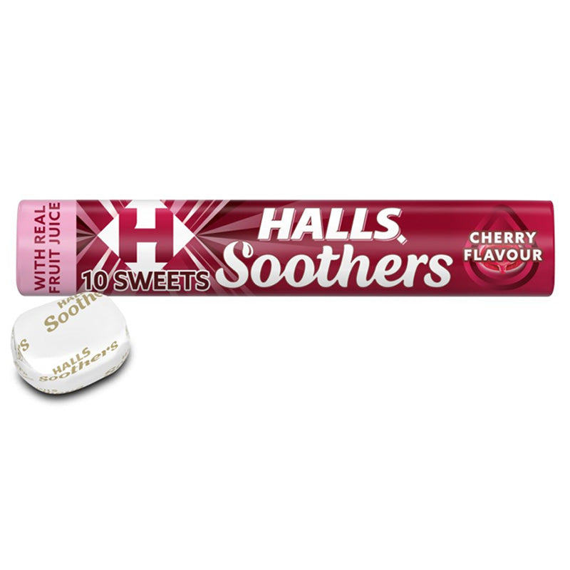 Halls Soothers Cherry Lozenges Roll 45g (Case of 20)