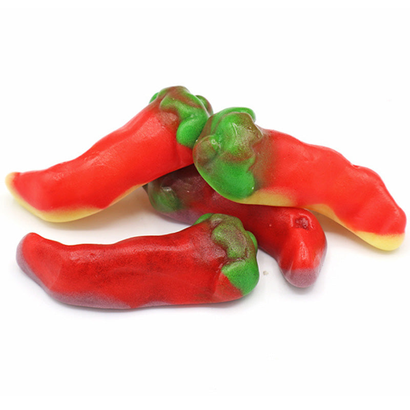 Vidal Fire Peppers Spicy Gummy Sweets 780g Tub – Yellow & Purple Chilli 120 Pieces