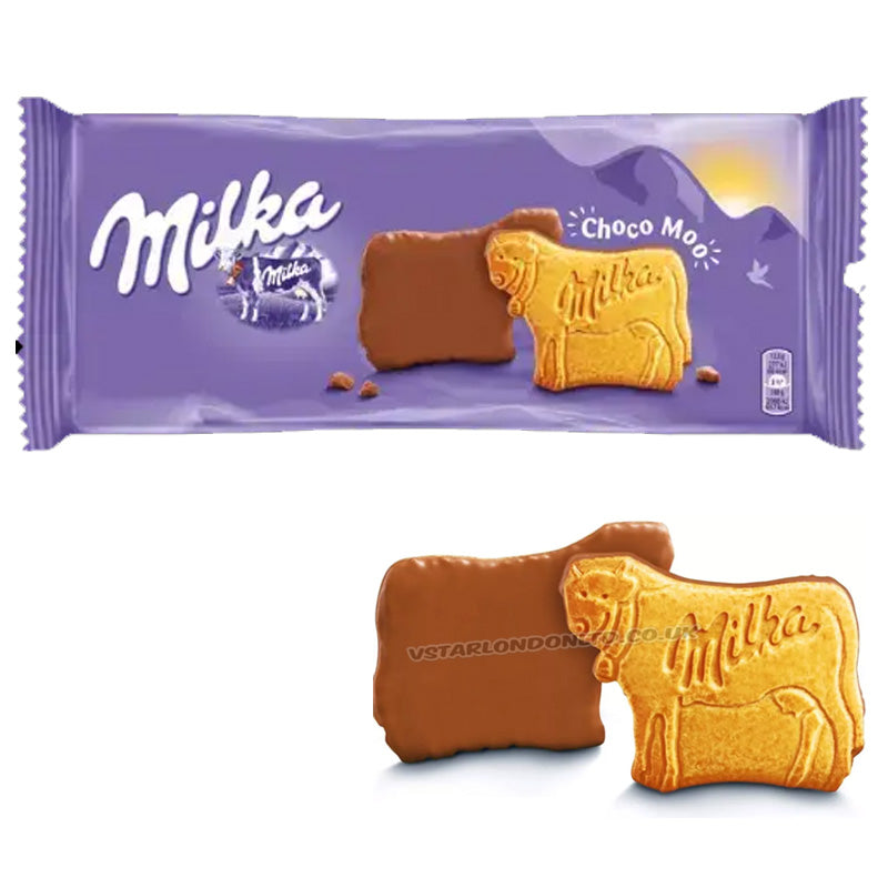 Milka Choco Cow Milk Chocolate Cookies 120g Creamy Alpine Chocolate Bars (Box of 20 packs)