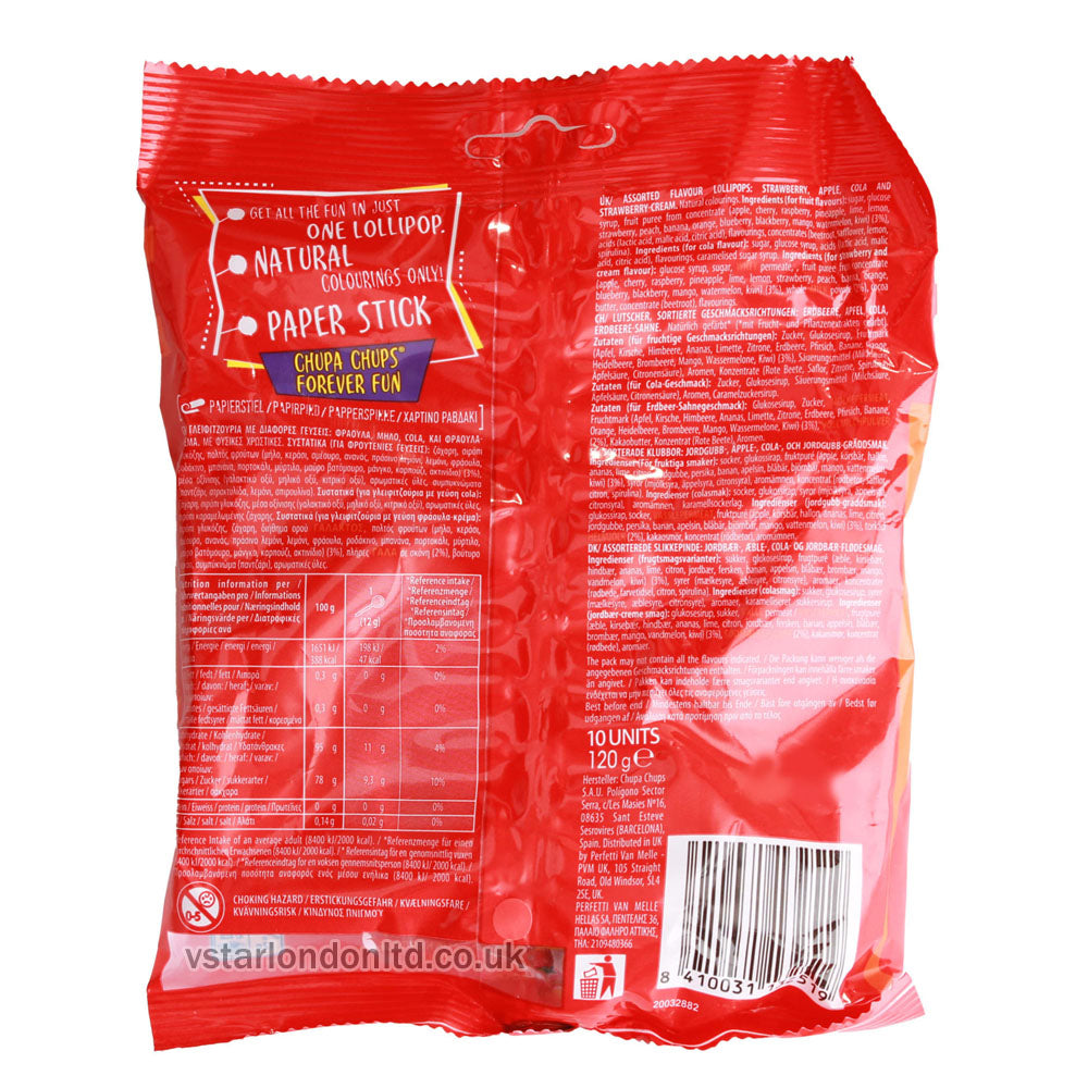 Chupa Chups 10-Piece Lollipops – Pack of 12 | Delicious Assorted Flavours