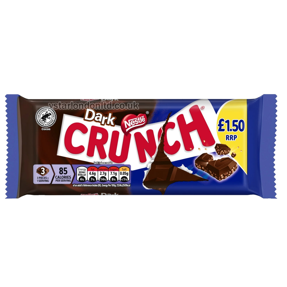 Crunch Dark Chocolate Sharing Bar 100g (Pack of 24 Bars) PMP