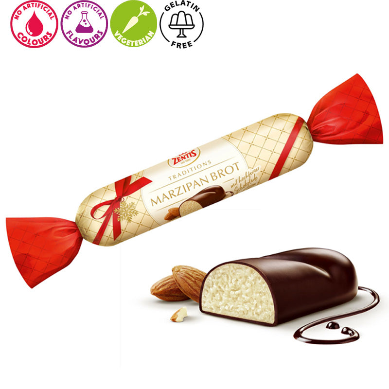 Zentis Marzipan Brote Dark Chocolate Marzipan Bars 100g x 40 Bars