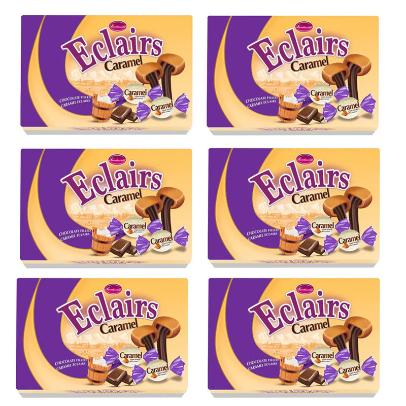 Sweetworld Chocolate Eclairs 200g Chewy Chocolate Toffee Eclairs Gift Sharing Sweets (Box of 6)