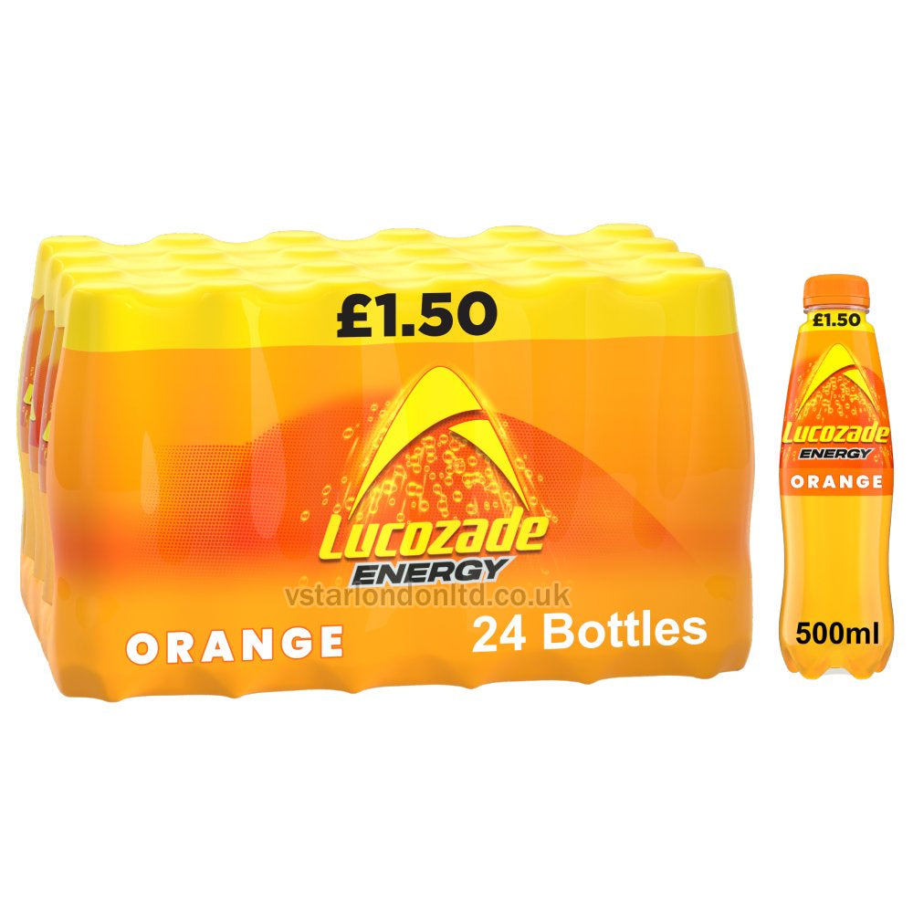 Lucozade Energy Drink Orange 500ml(12, 24 Bottles) PMP