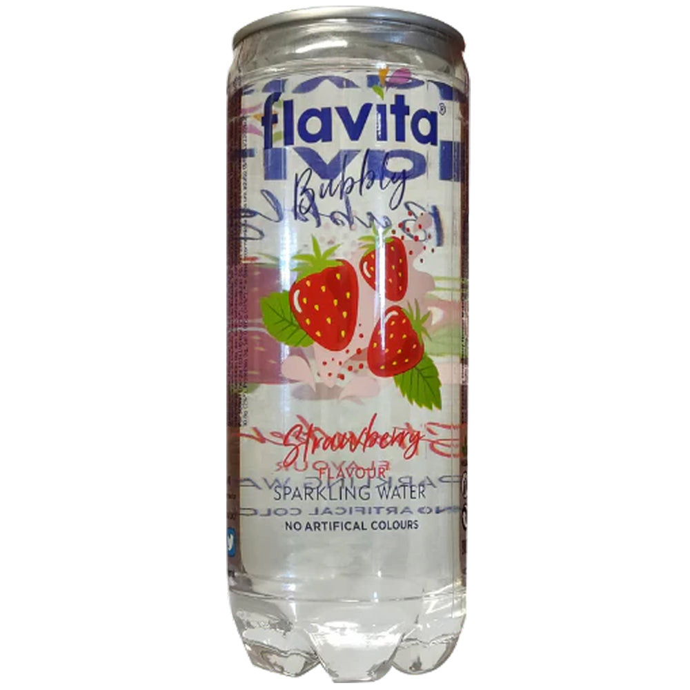 Flavita Bubbly Strawberry Sparkling Water 350ml (Pack of 24)