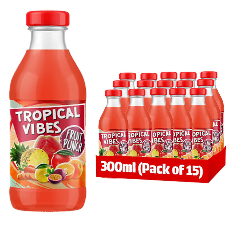 Tropical Vibes Mixed Flavours Soft Drinks Bundle 300ml (Box of 15 Bottles)