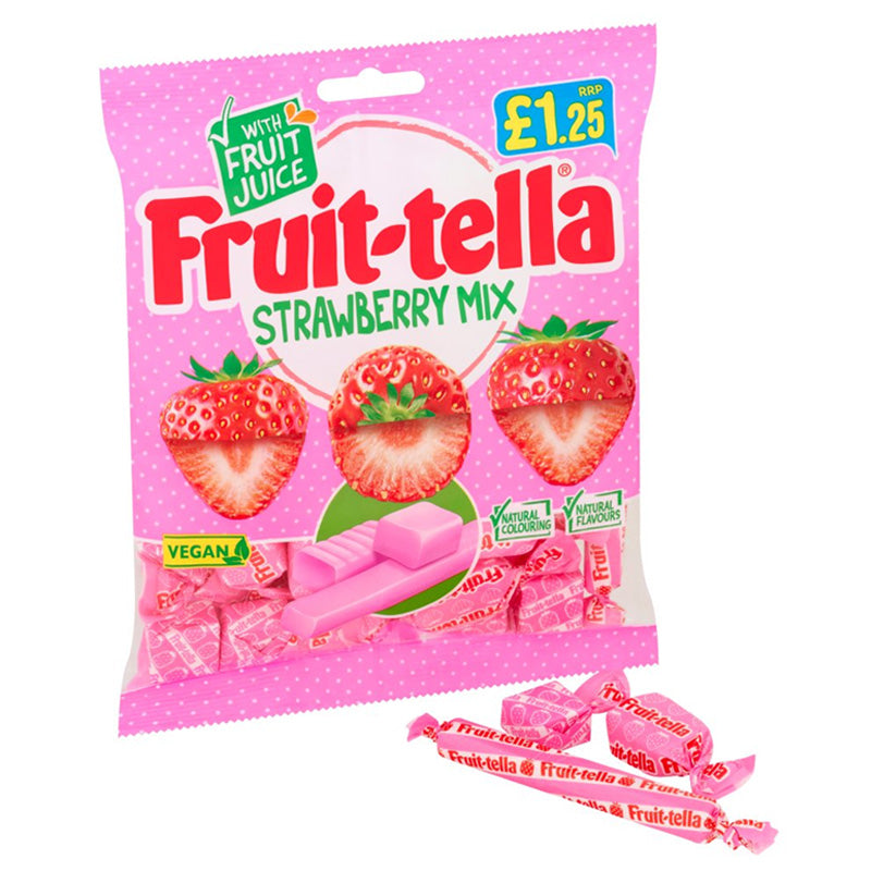 Fruit-tella Chewy Sweets 135g Berries Cherry Strawberry Mixed Bags (12, 24 & 36 Bags)