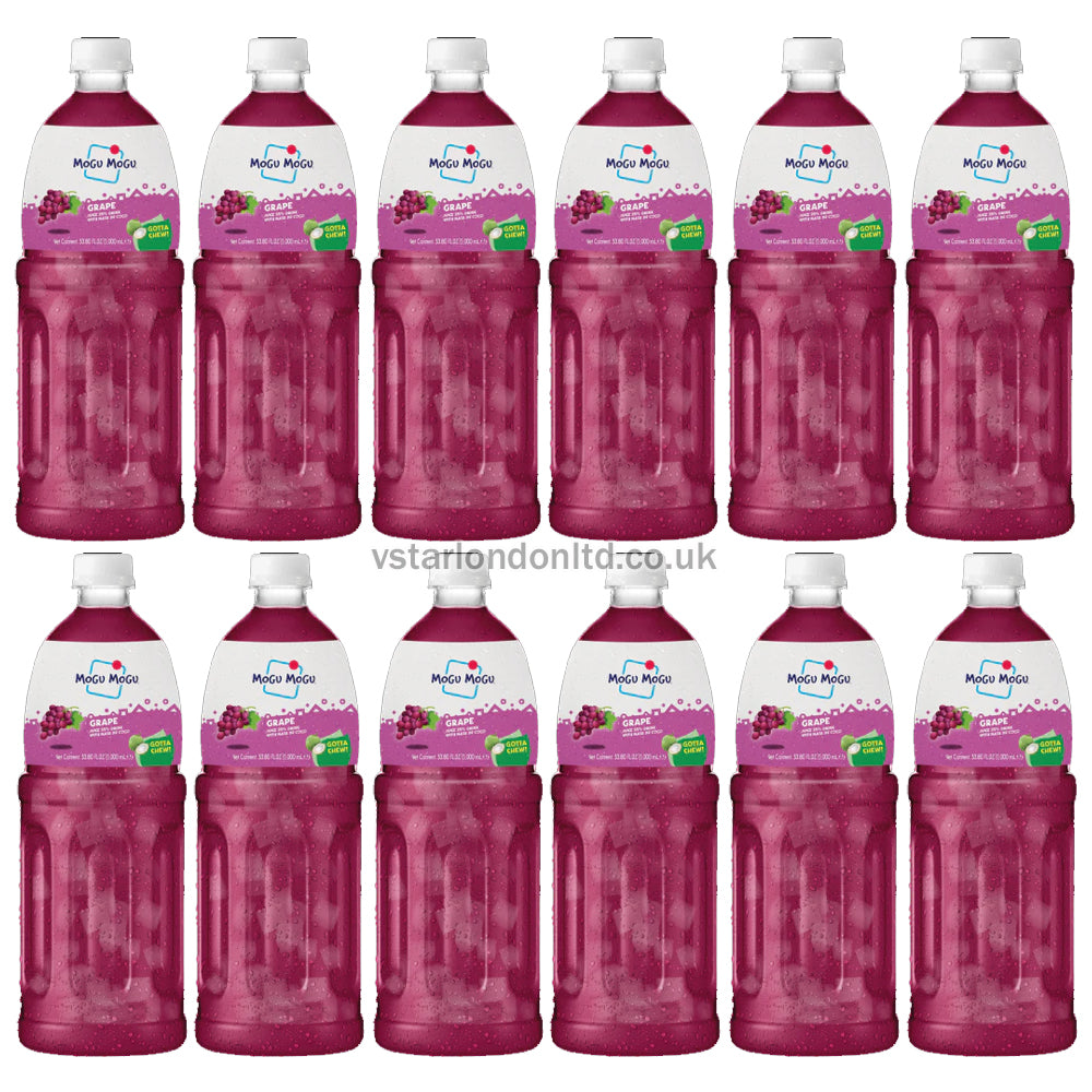 Mogu Mogu - Grape & Blackcurrant Drink 1L(Pack of 6, 12)