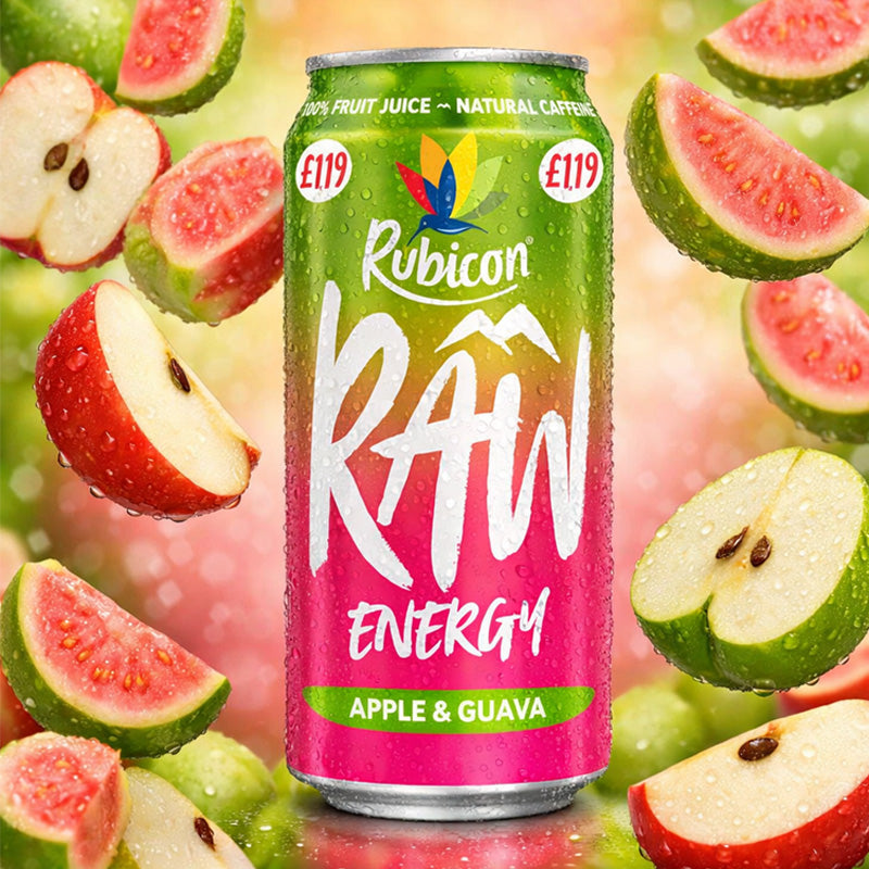 Rubicon Raw Energy Apple & Guava Energy Drink 500ml PMP (Box of 12 Cans)