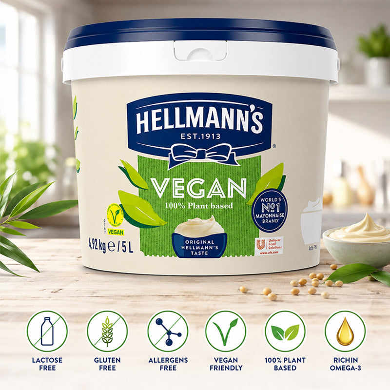 Hellmann's Vegan Mayonnaise Plant Based Gluten Free Professional Mayo 5L Tub