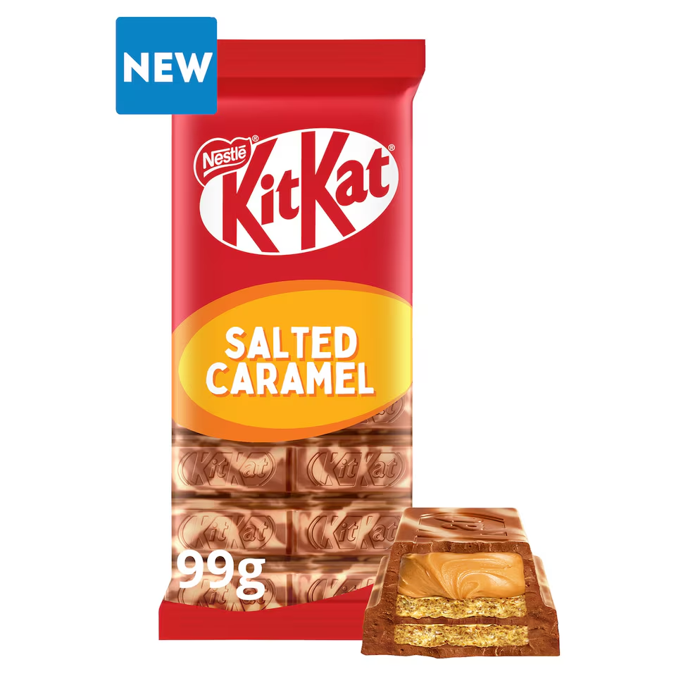 KitKat Salted Caramel Chocolate Sharing Bar 99g (Box of 15)