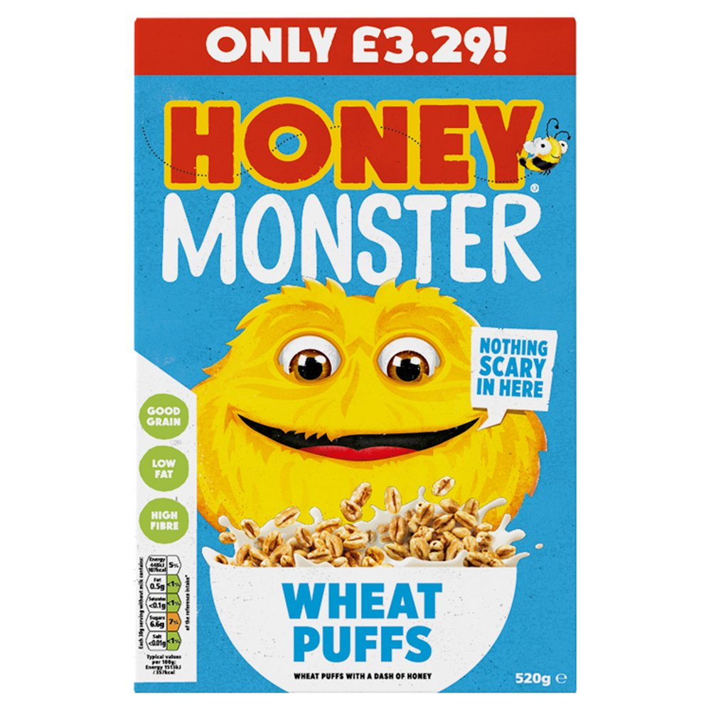 Honey Monster Wheat Puffs 3 x 520g