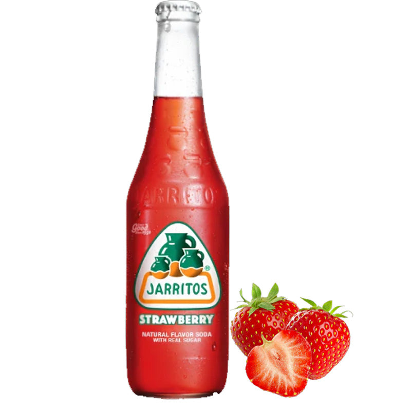 Jarritos Strawberry Mexican Soda 370ml Glass Bottles (Box of 12 Bottles)