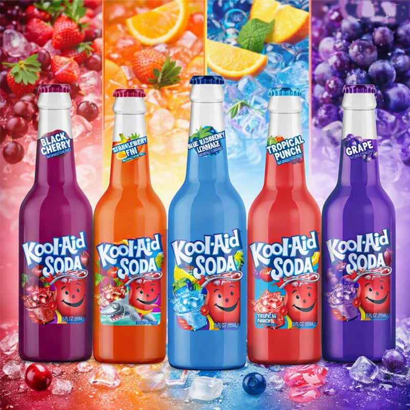 Kool Aid Glass Bottle Soft Drinks 12x355ml – 5 Flavours
