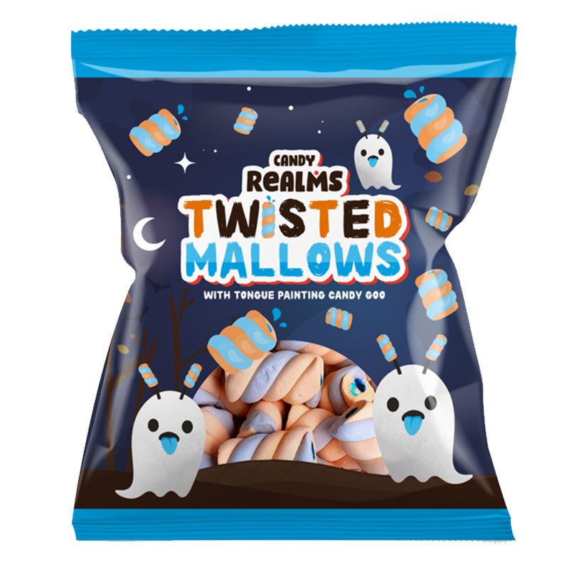 Candy Realms Twisted Halloween Mallows Strawberry Flavour Jelly Filled Sweets 90g (12 Packs)