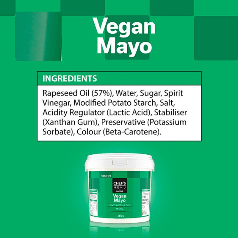 Chef's Menu Vegan Mayo 5L Plant Based Mayonnaise
