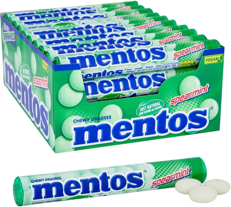 Mentos Spearmint Chewy Dragees Roll 40 x 37.5g