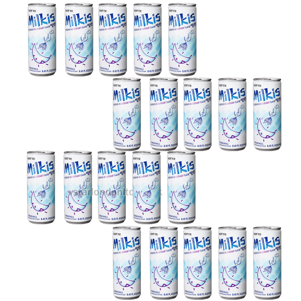 Lotte Milkis Original Milk & Yogurt Flavour Carbonated Drink 250ml (10, 20 Packs)