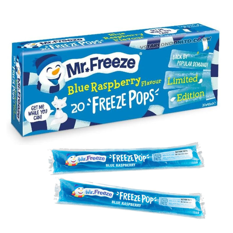 Mr Freeze Blue Raspberry Flavour Ice Pops 45ml (Box of 20 Frozen Ice Pops)