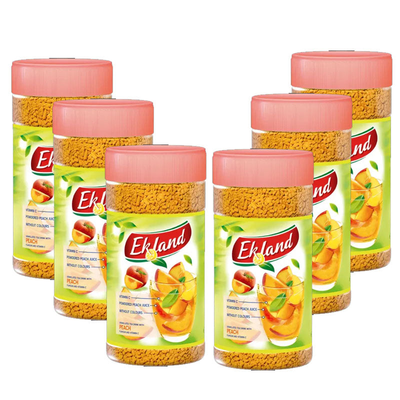 Ekland Instant Tea Drink Assorted Flavours 350g | Raspberry Lemon Peach Multivitamin Forest Fruit | 3 & 6 Bottles Pack