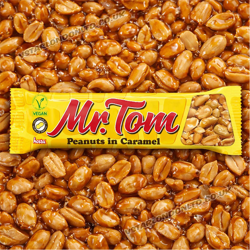Mr Tom Peanut Bar 40g Roasted Peanuts in Caramel (Box of 18 & 36 Bars)
