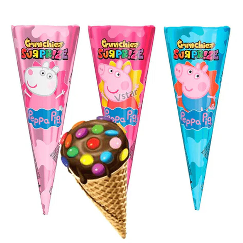 Chocolate Peppa Pig Surprise Cones 25g - 12 Count