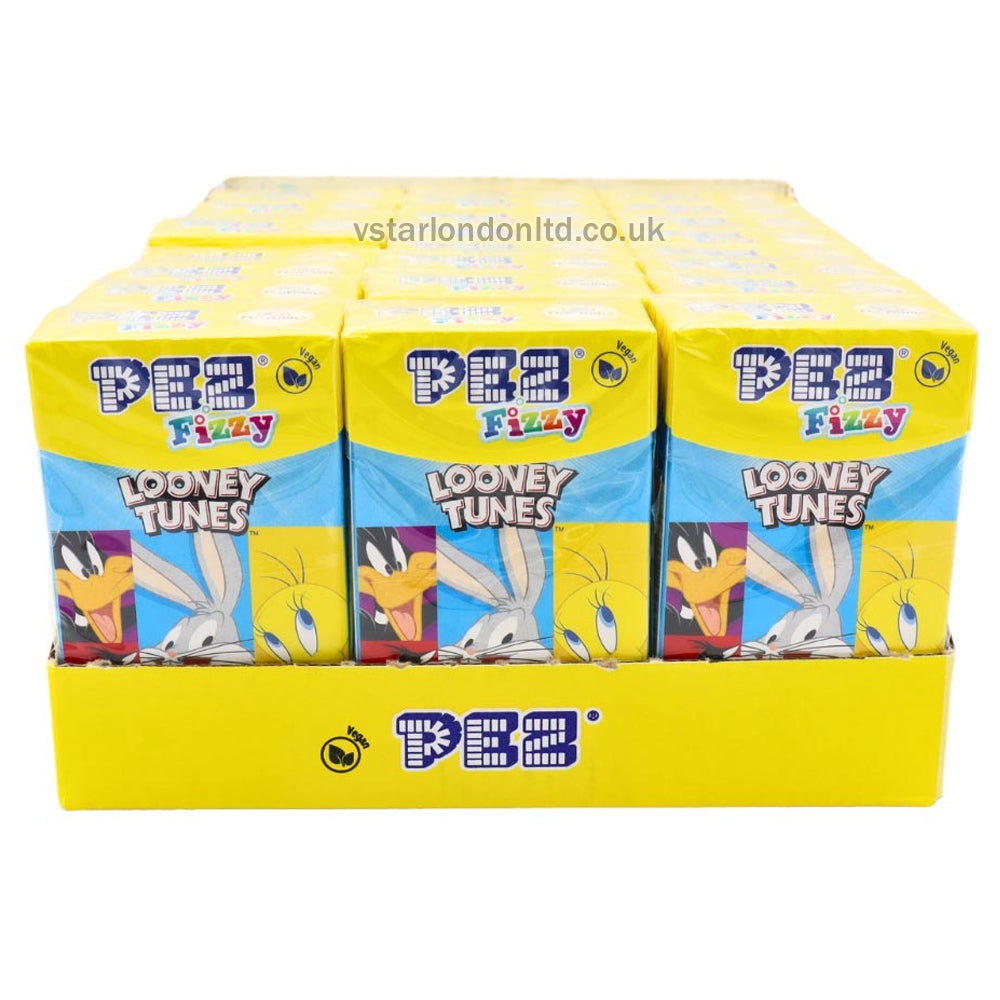 Pez Fizzy Looney Tunes Flip Top Box 30g Boxes(Pack of 24)