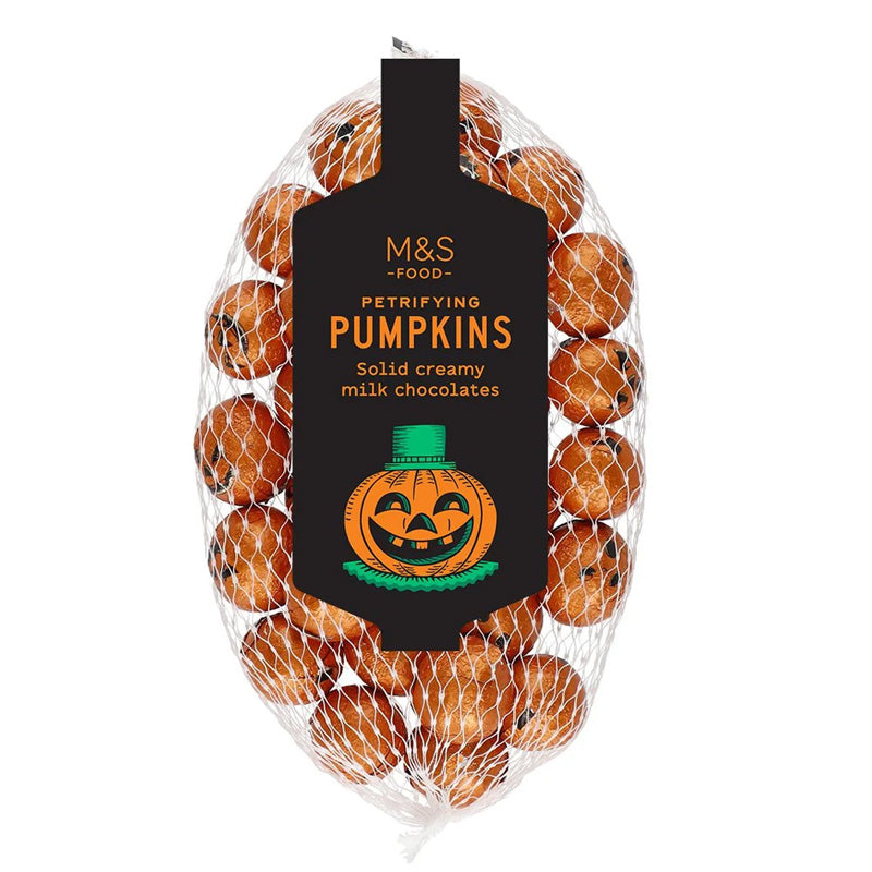 M&S Petrifying Pumpkins Milk Chocolates 130g x 4 Bags – Halloween Treats