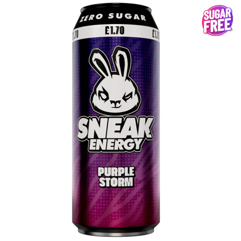 Sneak Energy Purple Storm Berry Flavour Sugar Free PMP Energy Drink 500ml (12 Cans)