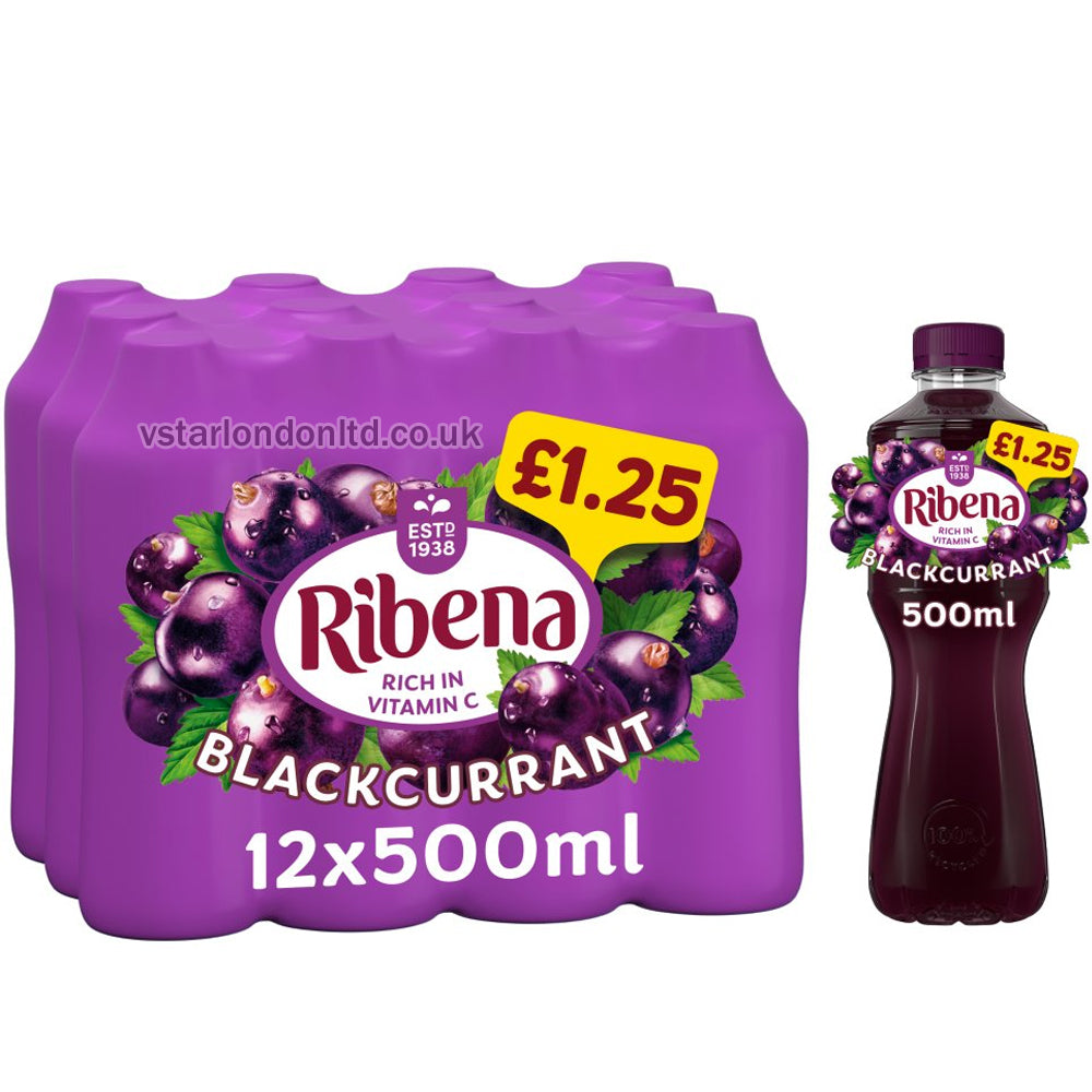 Ribena Blackcurrant Juice Drink (500ml × 12) PMP