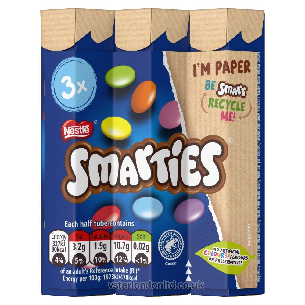 Smarties Milk Chocolate Tube Multipack 16 x (3 x 34g)