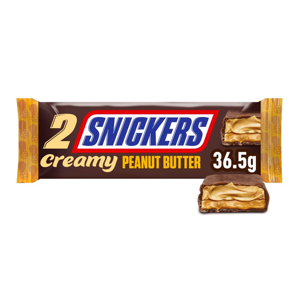 Snickers Creamy Peanut Nut Butter Milk Chocolate Duo Bar 36.5g (Box of 24)