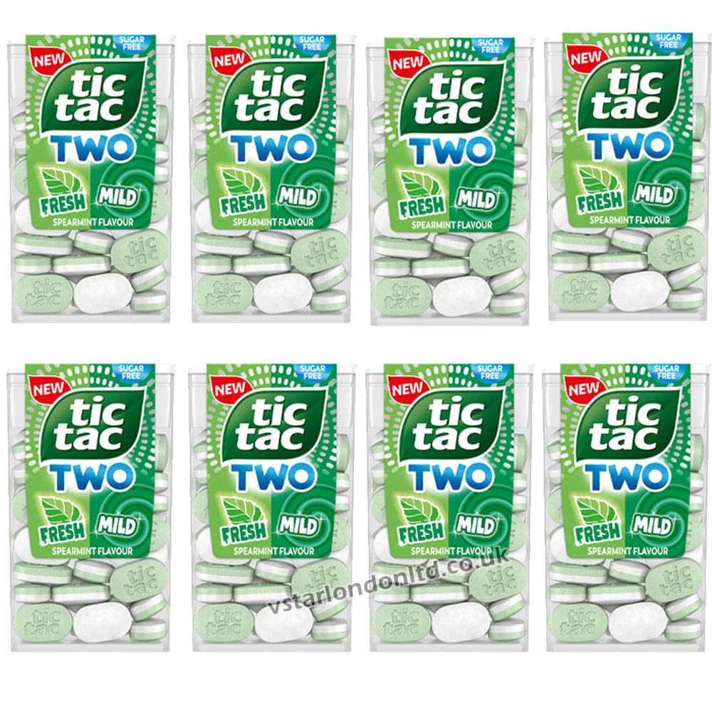 Tic Tac Two Variety Pack – Raspberry & Lemon, Spearmint, Strawberry & Lime (38g)