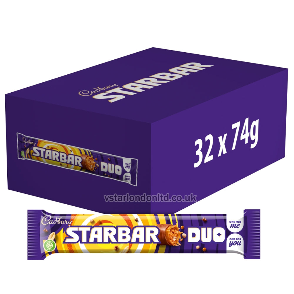 Cadbury Starbar Duo Chocolate Bar 74g(Pack of 32)