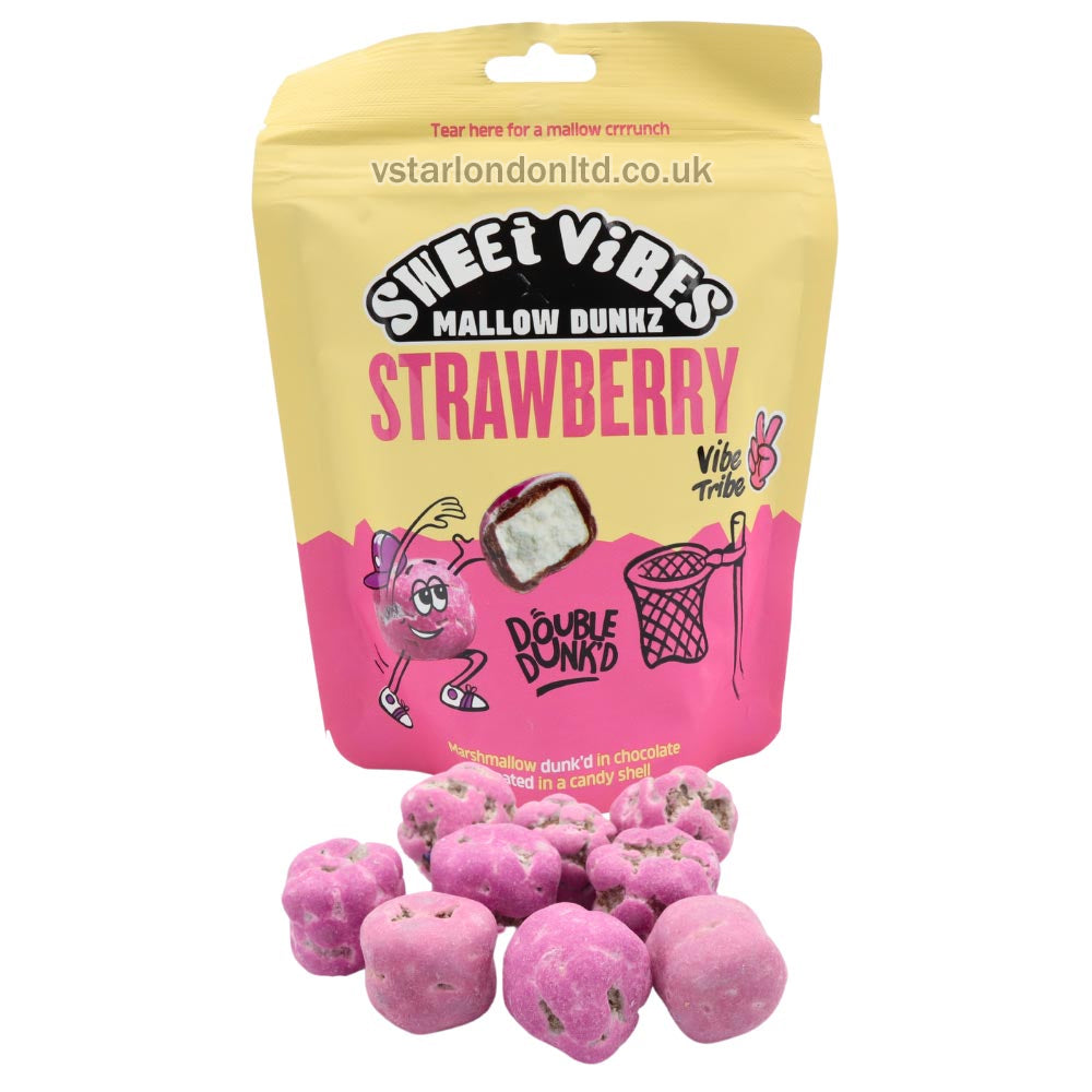 Sweet Vibes Mallow Dunkz Strawberry Pouch 100g(6 Pouches)