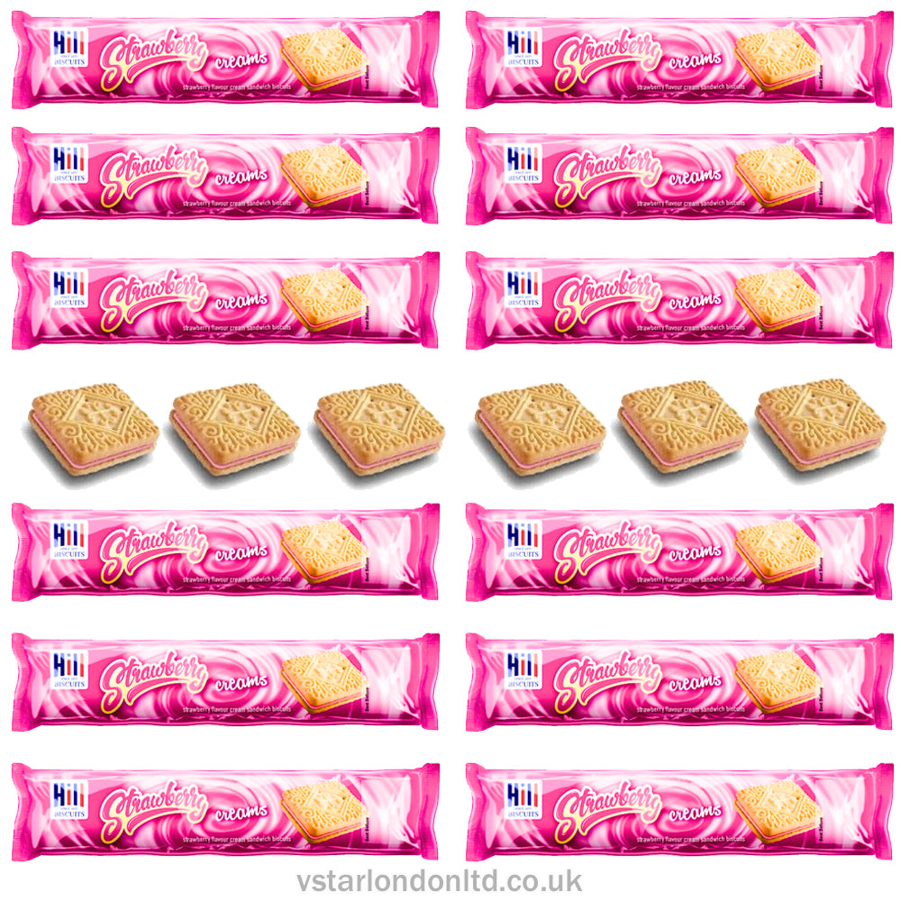 Hill Biscuits Strawberry Creams 150g(Pack of 12)