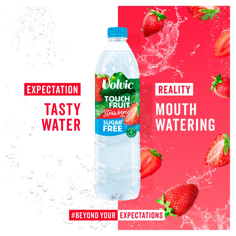 Volvic Touch of Fruit Sugar Free Strawberry Natural Flavoured Water 12 x 500ml