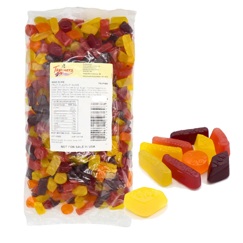 Taveners Wine Gums 1kg–5kg – Fruit Flavoured Jelly Gums Pick & Mix