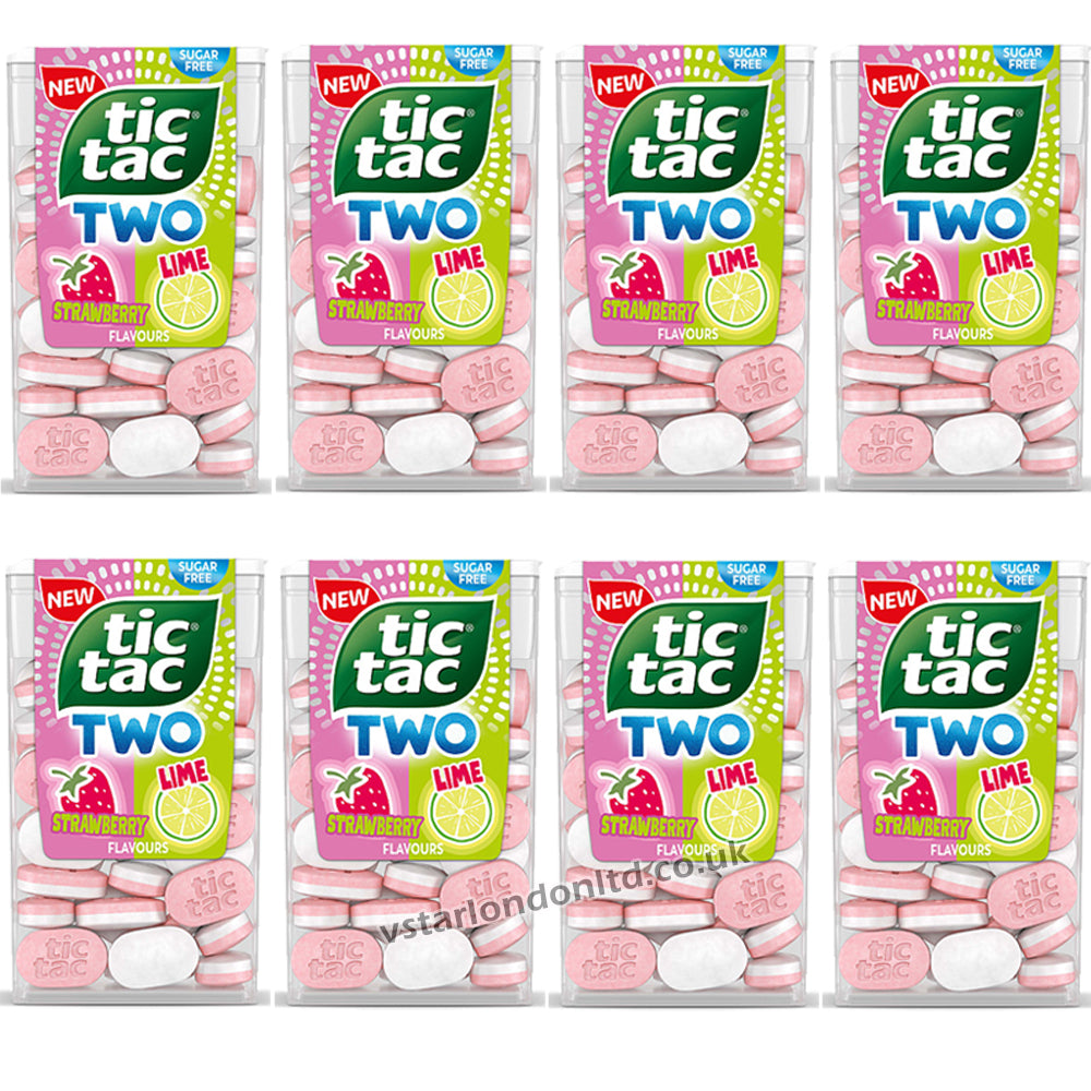 Tic Tac Two Variety Pack – Raspberry & Lemon, Spearmint, Strawberry & Lime (38g)