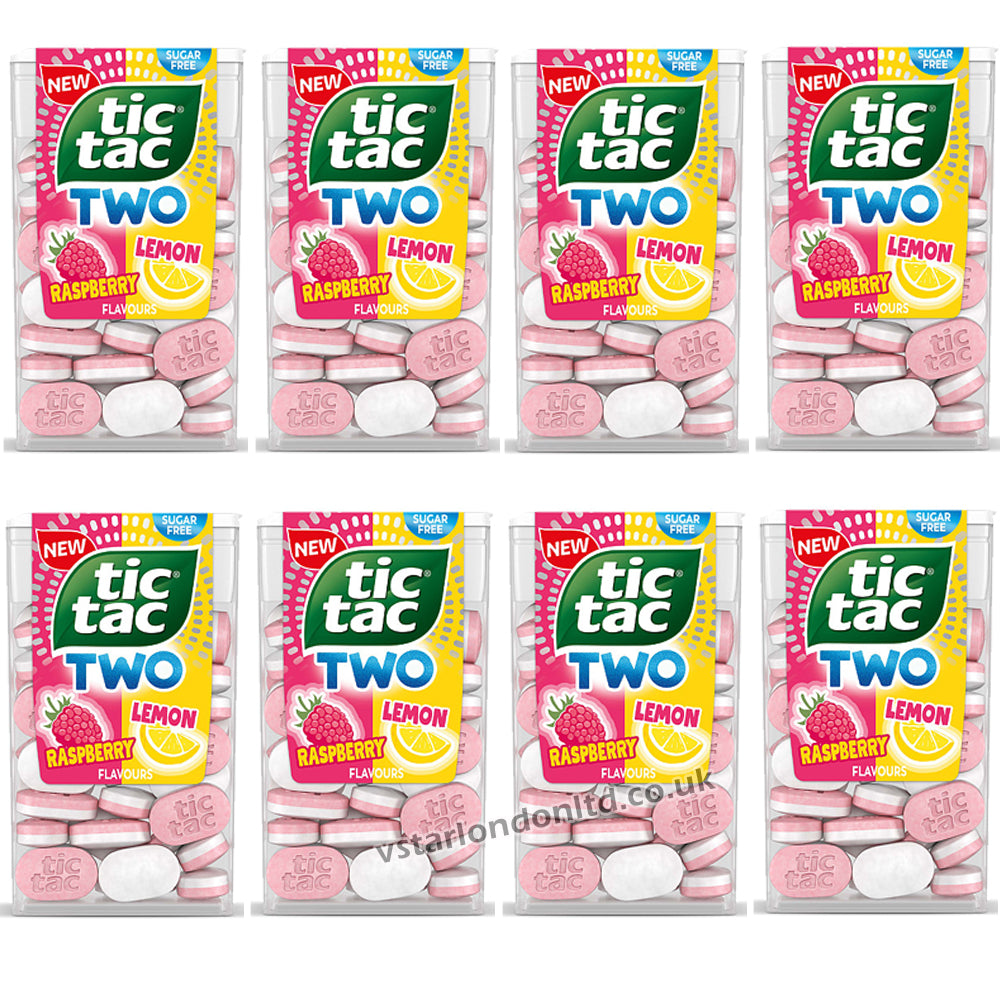 Tic Tac Two Variety Pack – Raspberry & Lemon, Spearmint, Strawberry & Lime (38g)