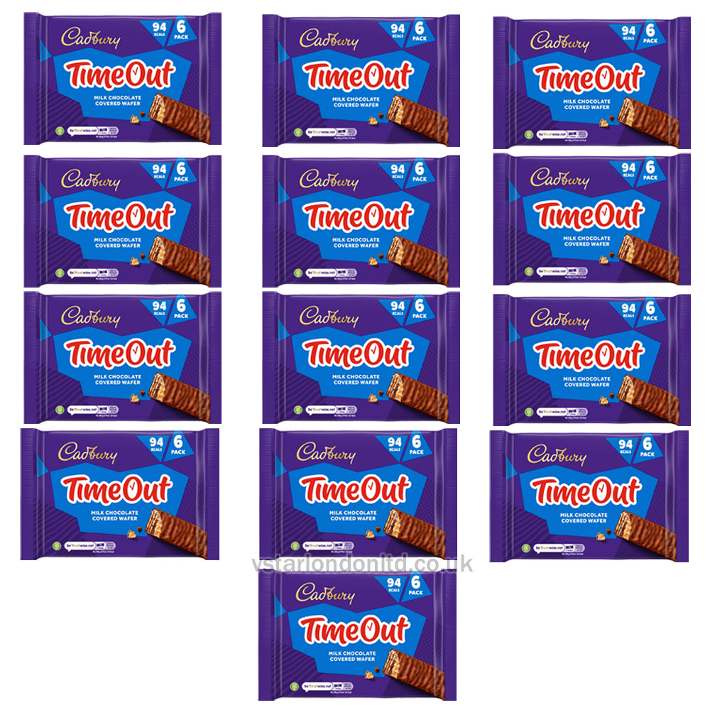 Cadbury Timeout Milk Chocolate Covered Wafer 108g(Box of 13)