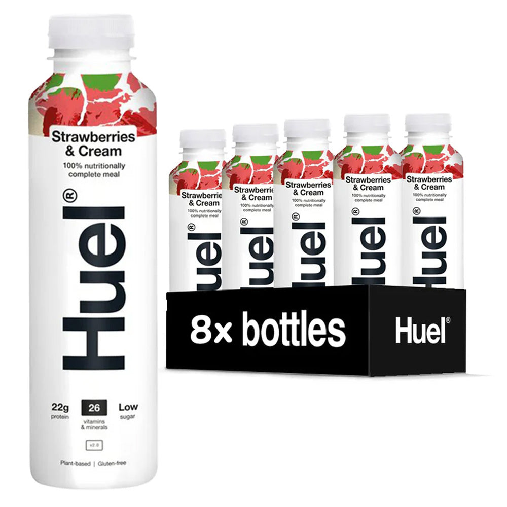 Huel Strawberry & Cream Flavour Ready-To-Drink Complete Meal Bottles 8 x 500ml