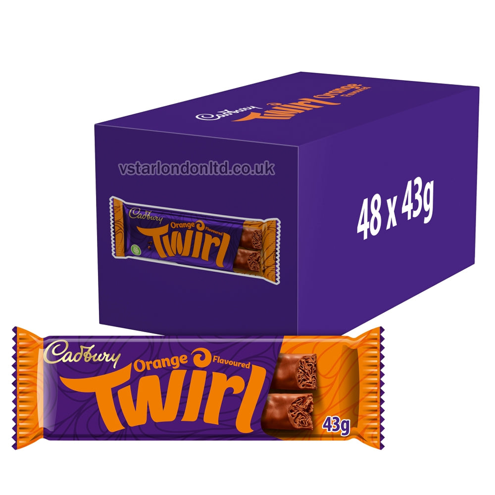 Cadbury Twirl Orange Chocolate Bar 43g(Box of 48)