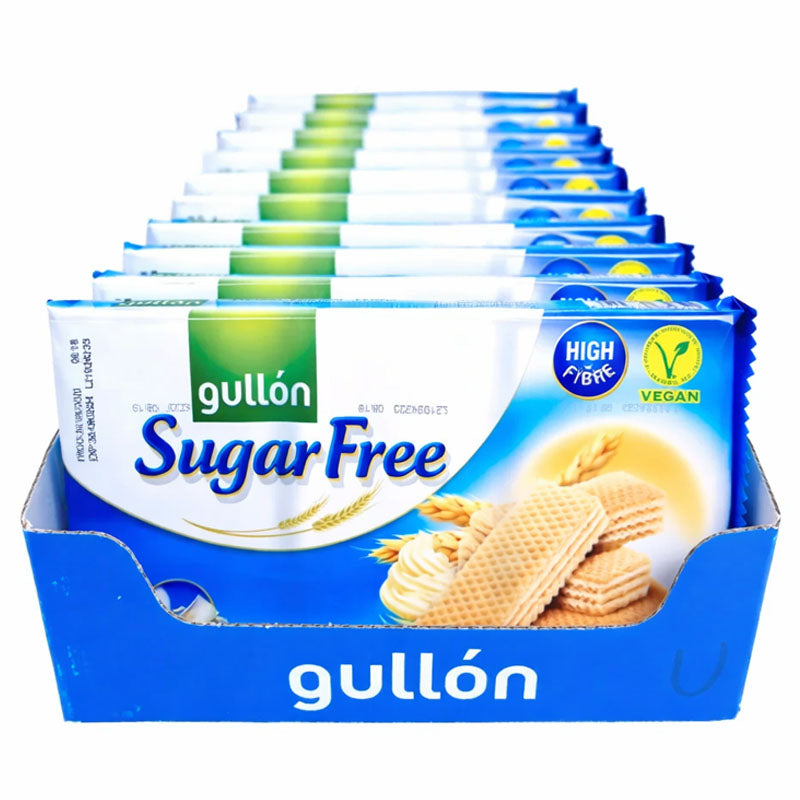 Gullon Vanilla Wafer Sugar Free Biscuits 180g – Crispy Vanilla Cream Wafers (6 & 12 Packs)