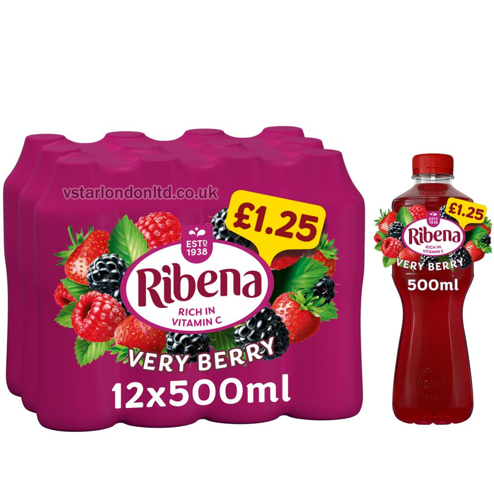 Ribena Very Berry Juice Drink (500ml × 12) PMP