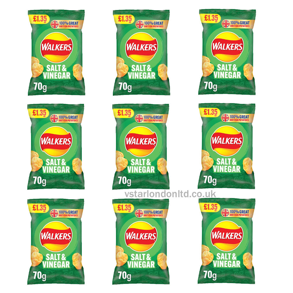 Walkers Salt & Vinegar Sharing Crisps 70g PMP