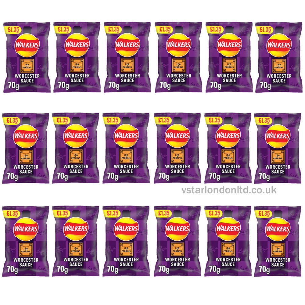 Walkers Lea & Perrins Worcester Sauce Sharing Crisps 70g PMP