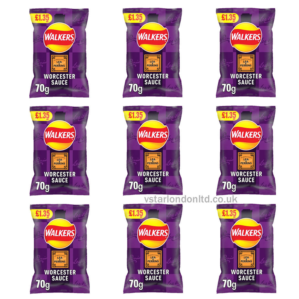 Walkers Lea & Perrins Worcester Sauce Sharing Crisps 70g PMP