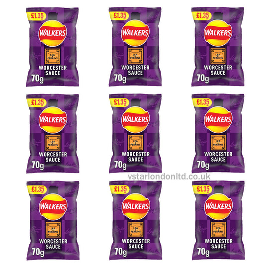 Walkers Lea & Perrins Worcester Sauce Sharing Crisps 70g PMP