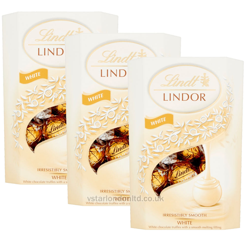 Lindt Lindor Truffles Chocolate 200g Box - White & Double